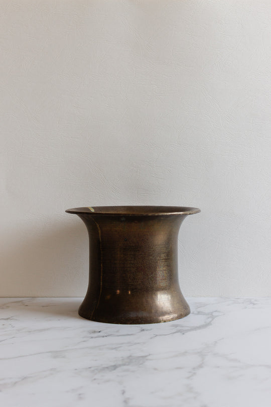 vintage french "top hat" brass planter