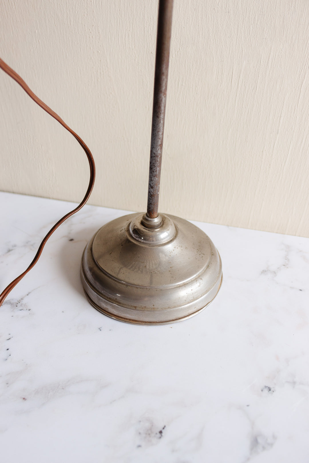 1930s French nickel plated articulating gooseneck lamp