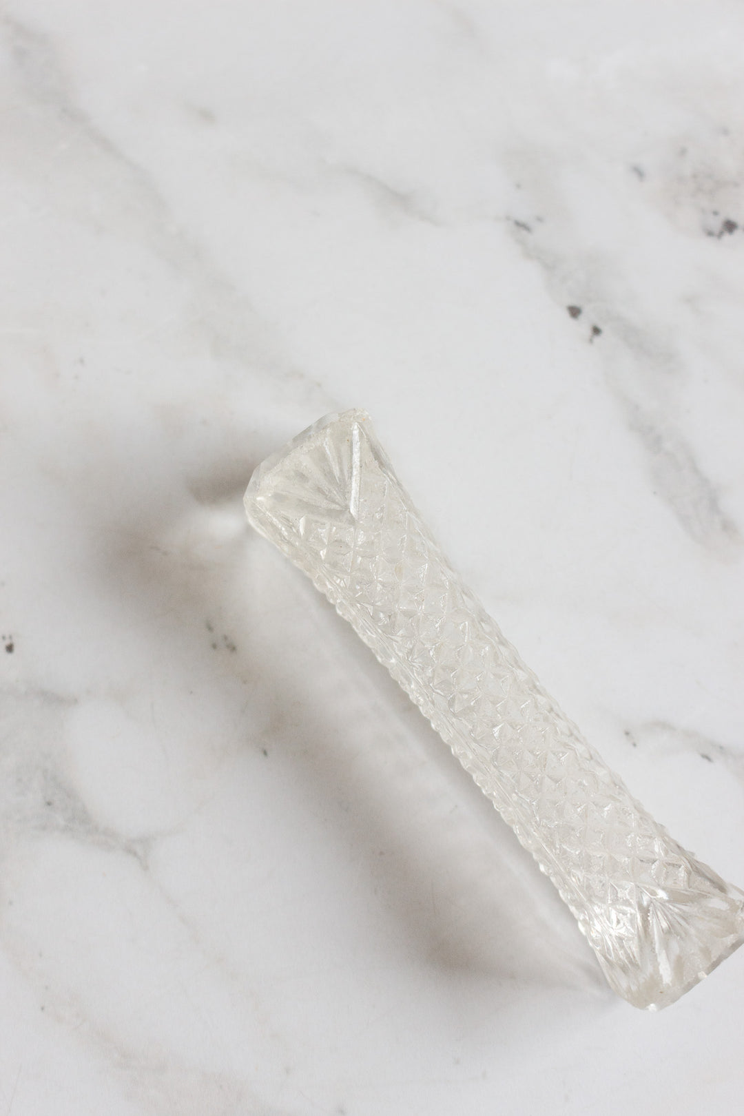 set of vintage french cut glass knife rests