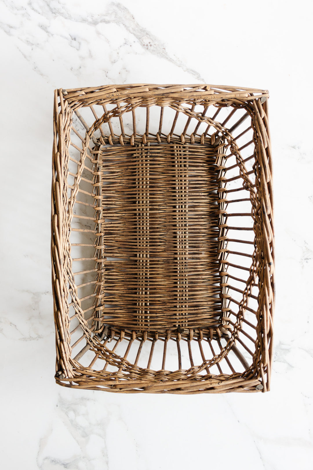 antique french handmade spindle panier