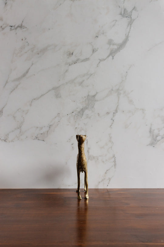 vintage french embossed brass greyhound