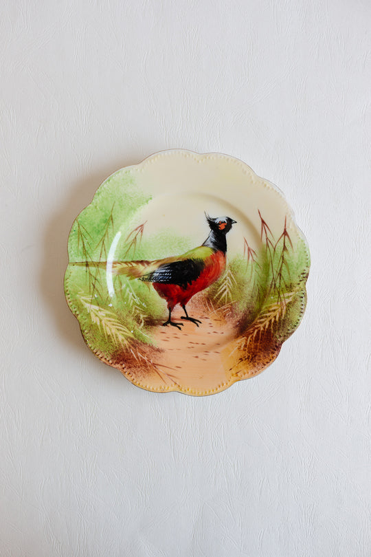 antique french limoges hand painted pheasant plate