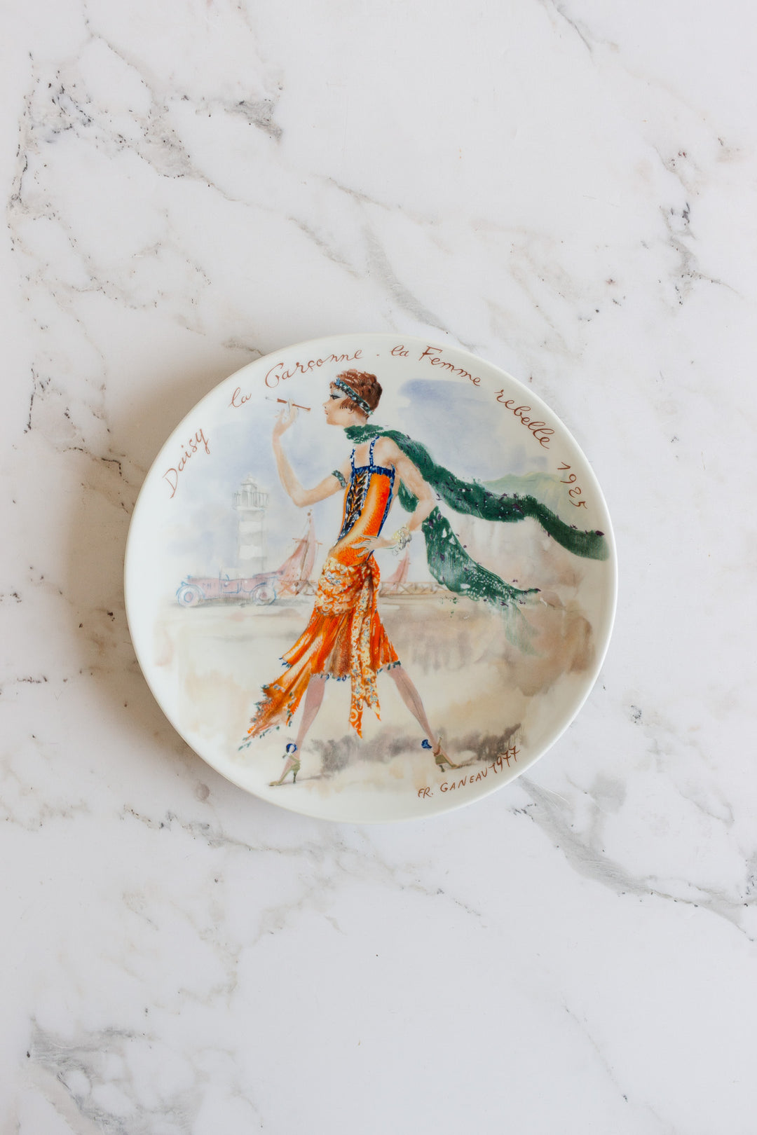 d'arceau limoges "les femmes du siecle" vintage set of 4 plates
