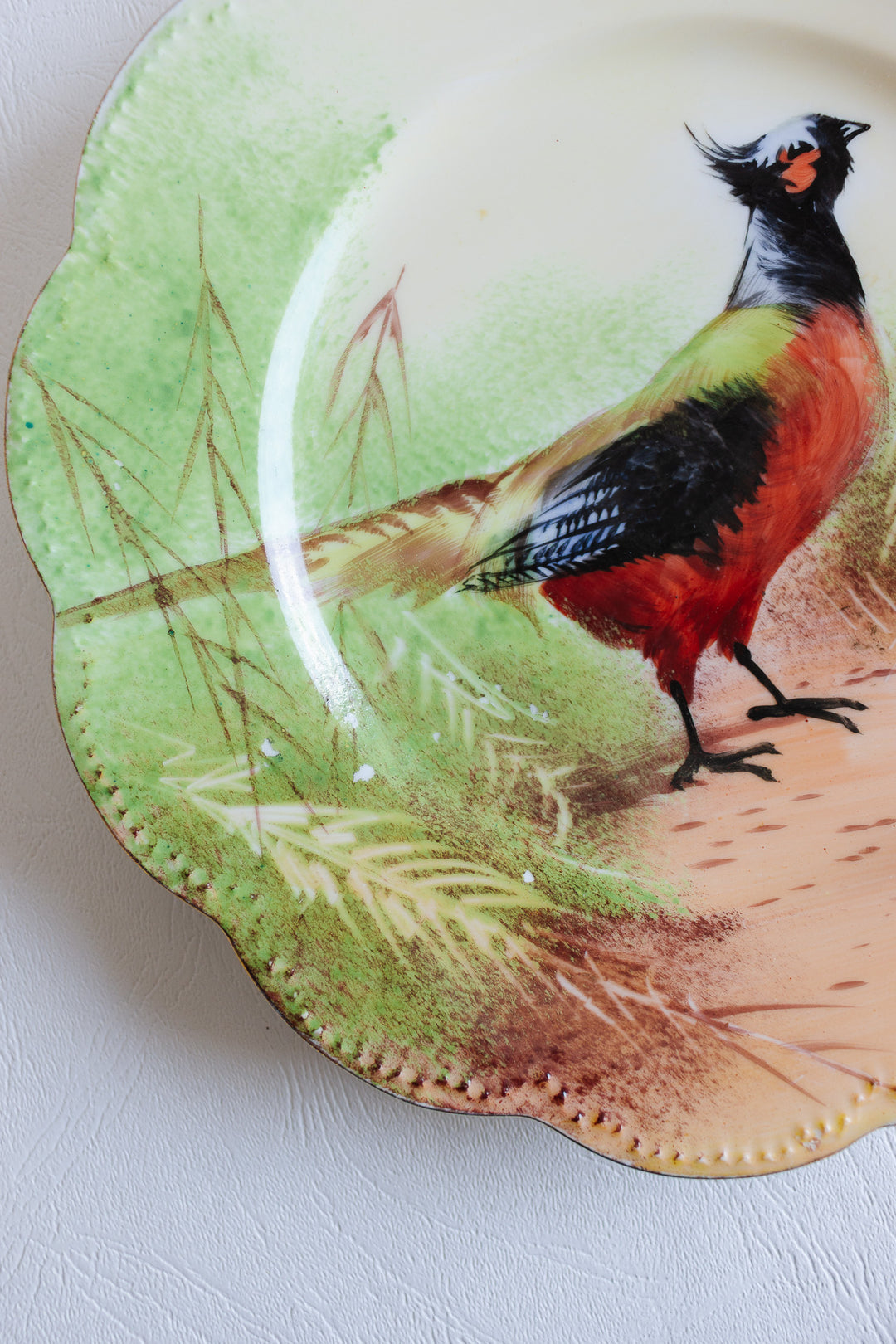 antique french limoges hand painted pheasant plate