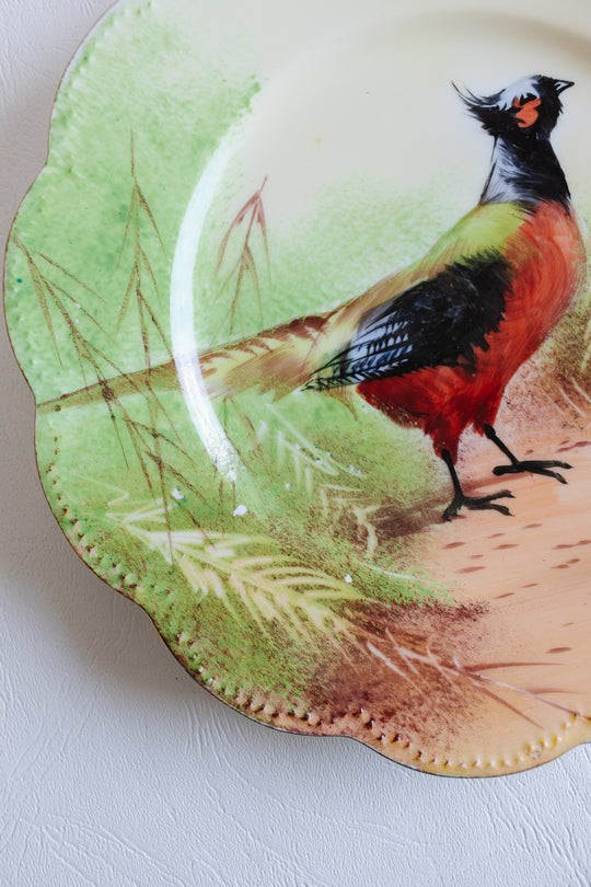 antique french limoges hand painted pheasant plate