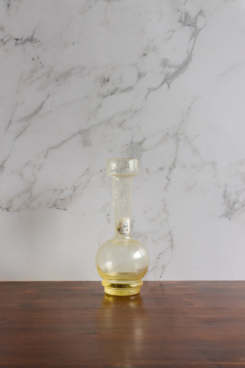 vintage french hand blown yellow glass soliflore vase