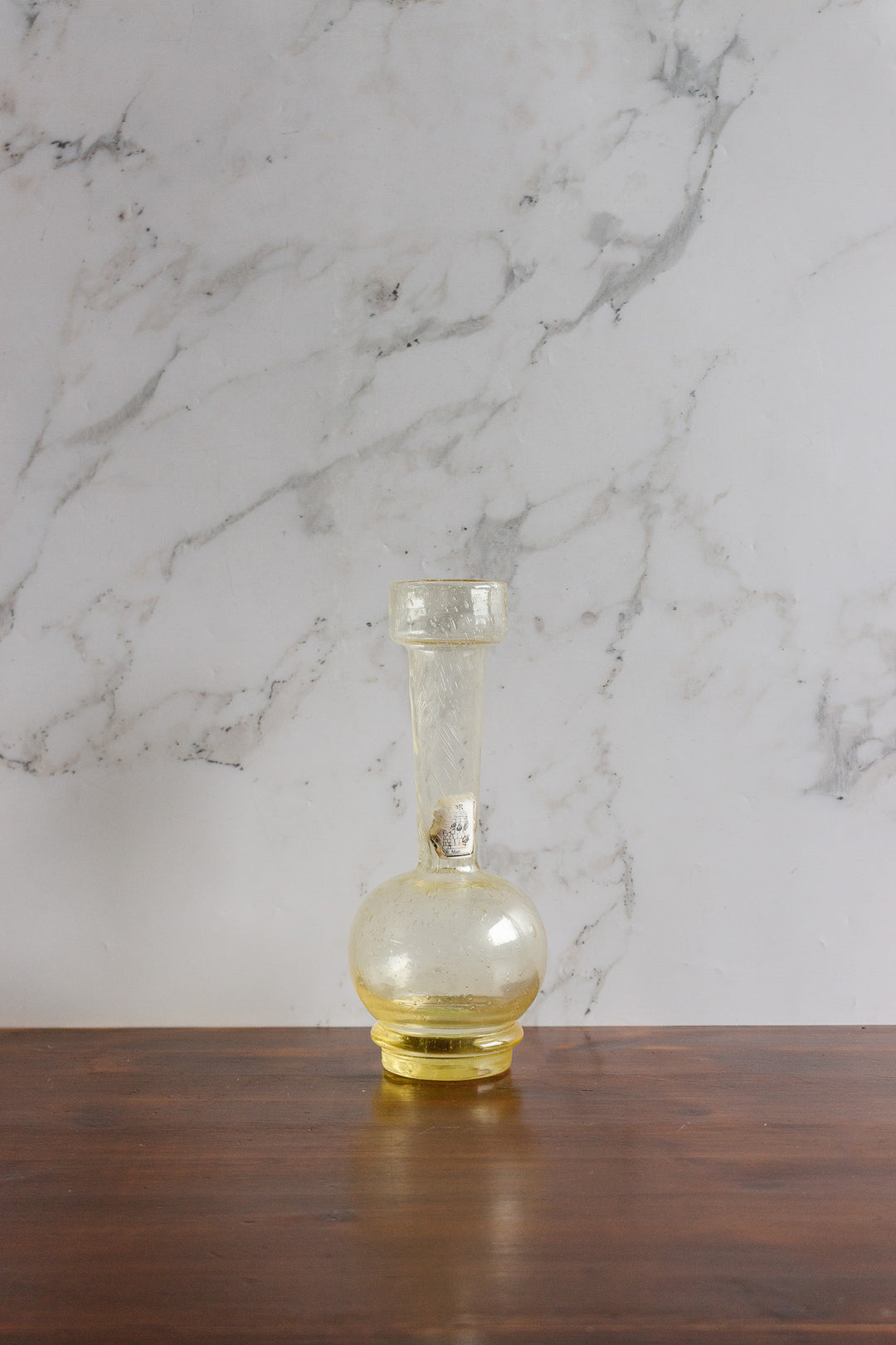 vintage french hand blown yellow glass soliflore vase