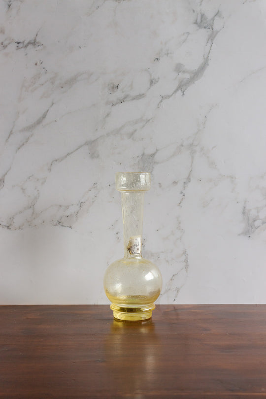 vintage french hand blown yellow glass soliflore vase