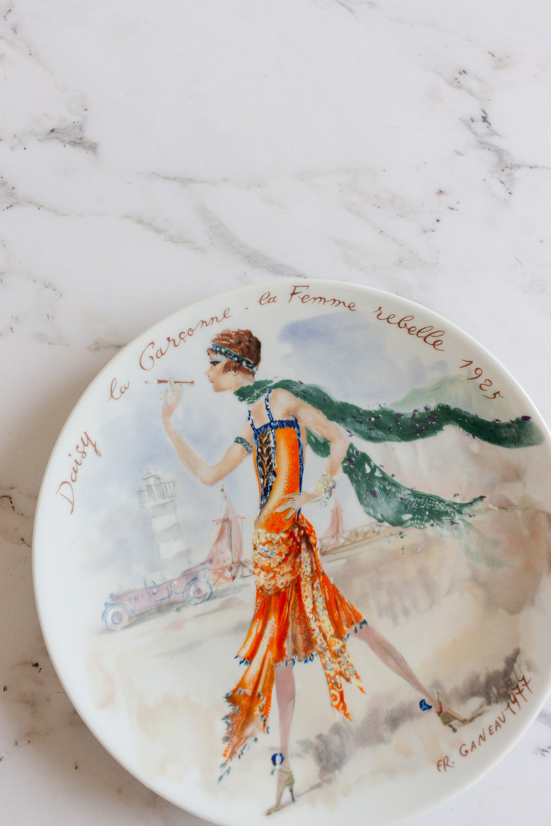 d'arceau limoges "les femmes du siecle" vintage set of 4 plates
