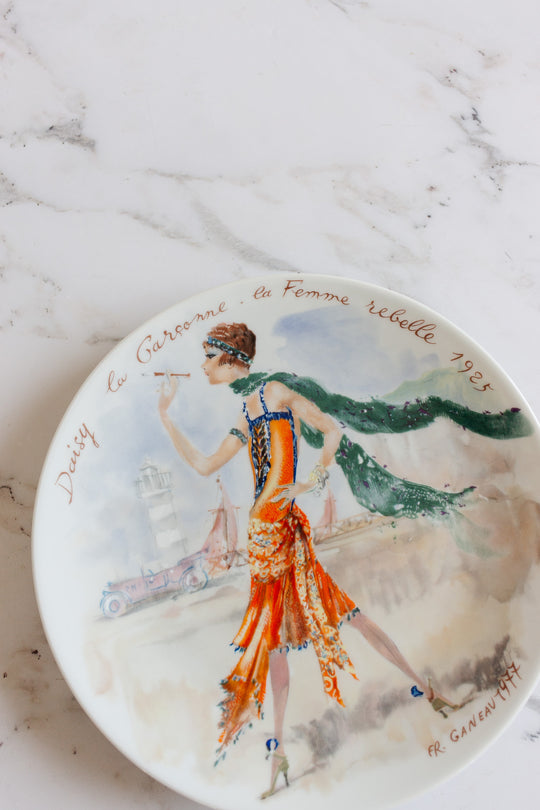 d'arceau limoges "les femmes du siecle" vintage set of 4 plates