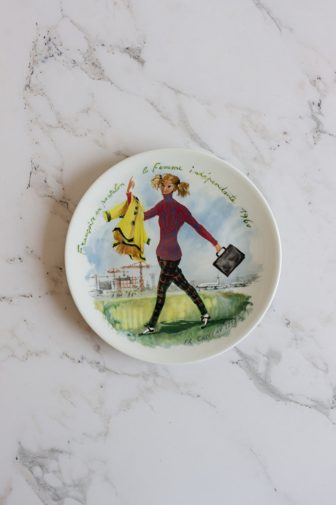 d'arceau limoges "les femmes du siecle" vintage set of 4 plates