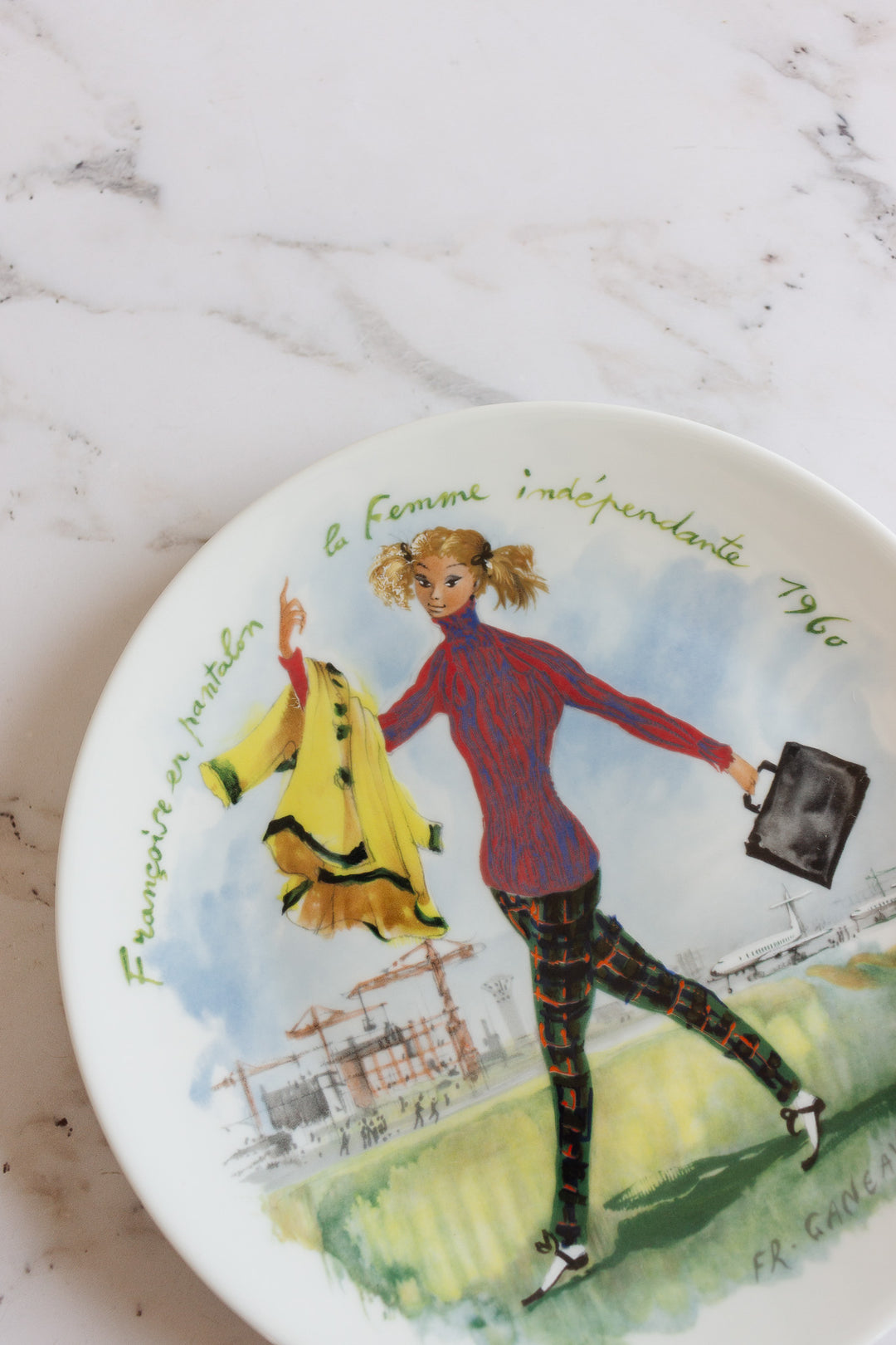 d'arceau limoges "les femmes du siecle" vintage set of 4 plates