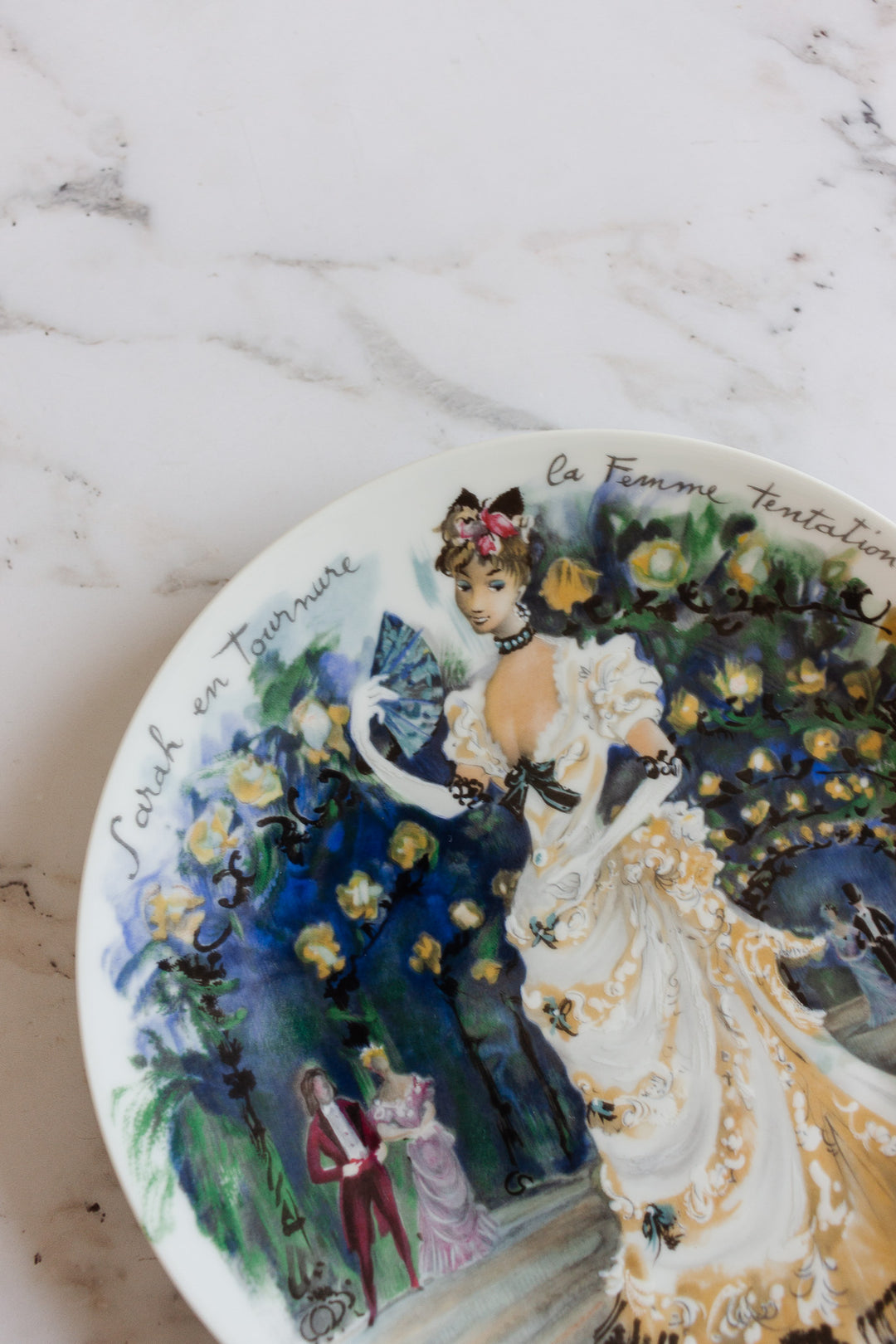 d'arceau limoges "les femmes du siecle" vintage set of 4 plates
