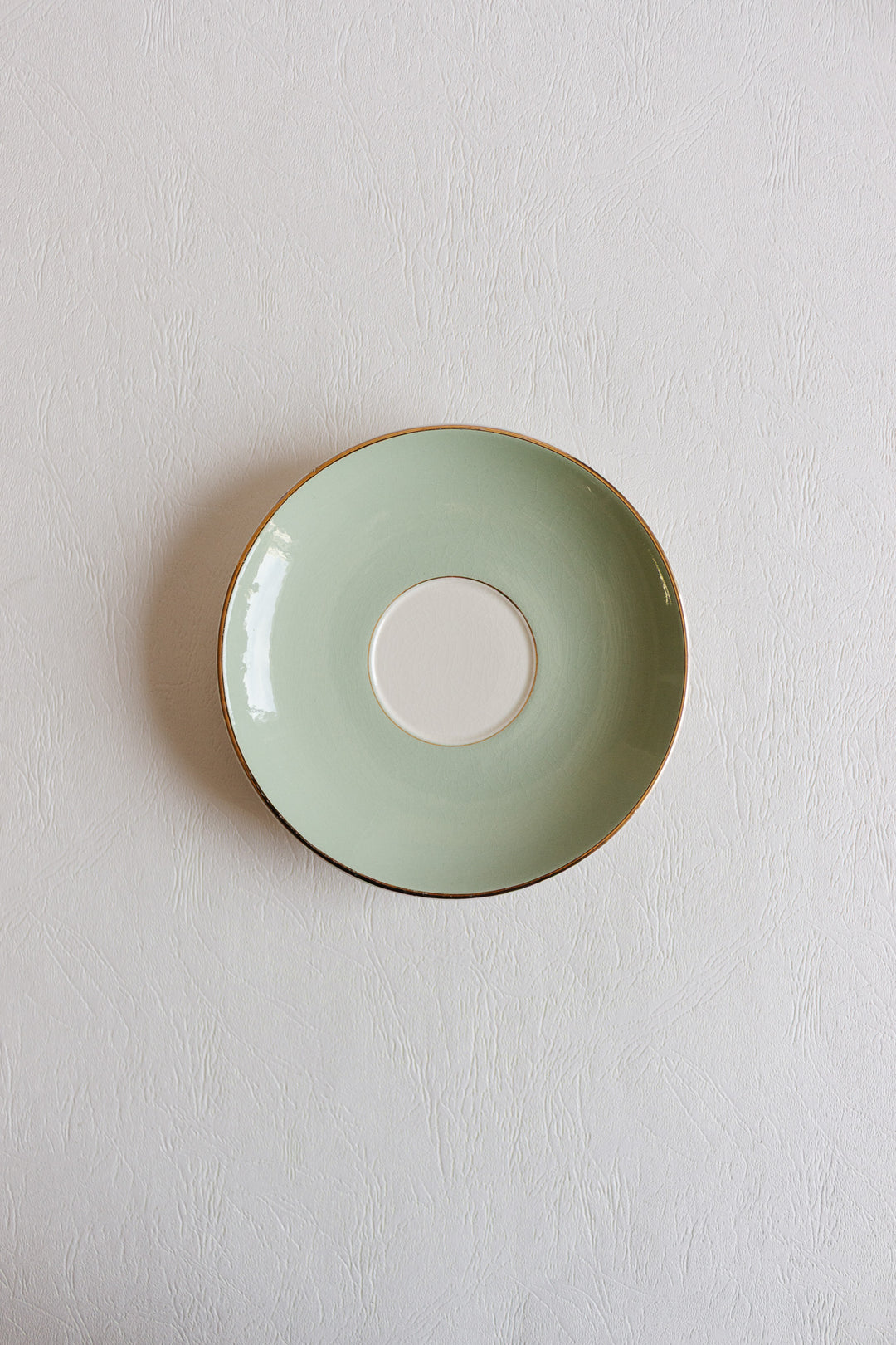 vintage french villeroy & boch seafoam green "moi et toi" pair of teacups and saucers