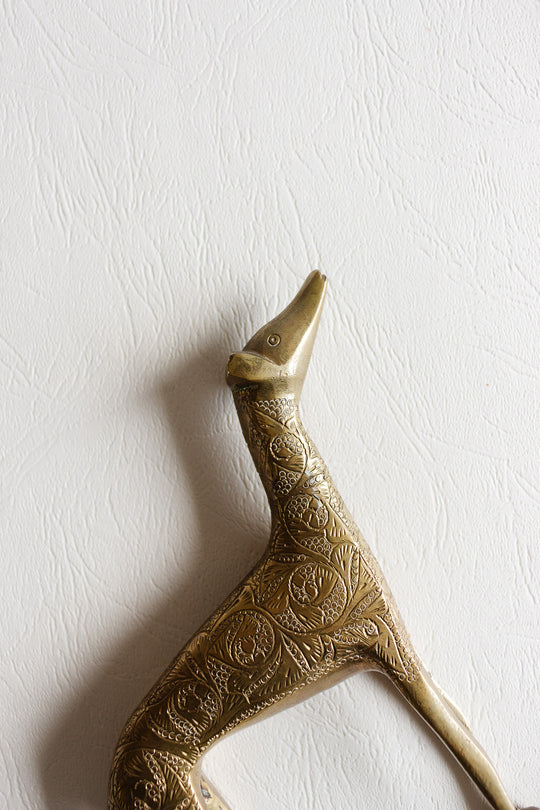 vintage french embossed brass greyhound