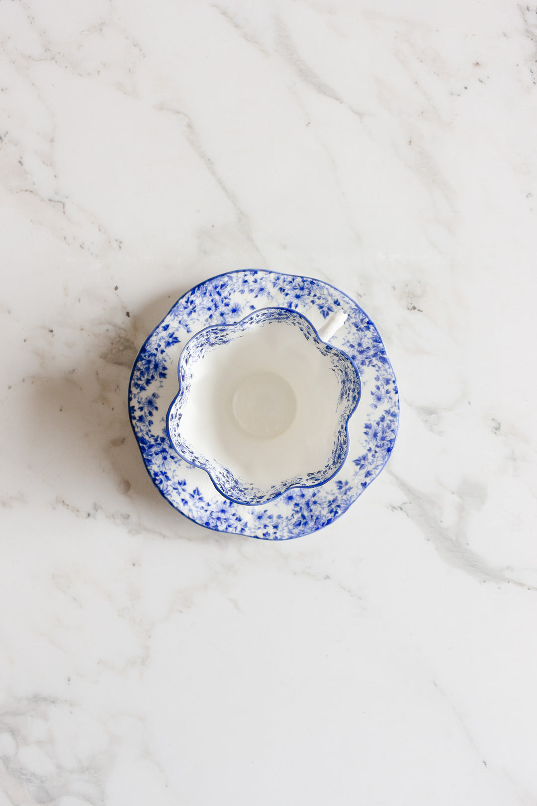 rare vintage shelley dainty blue tea set