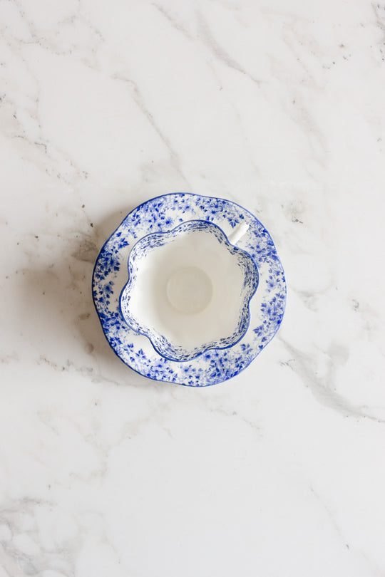 rare vintage shelley dainty blue tea set