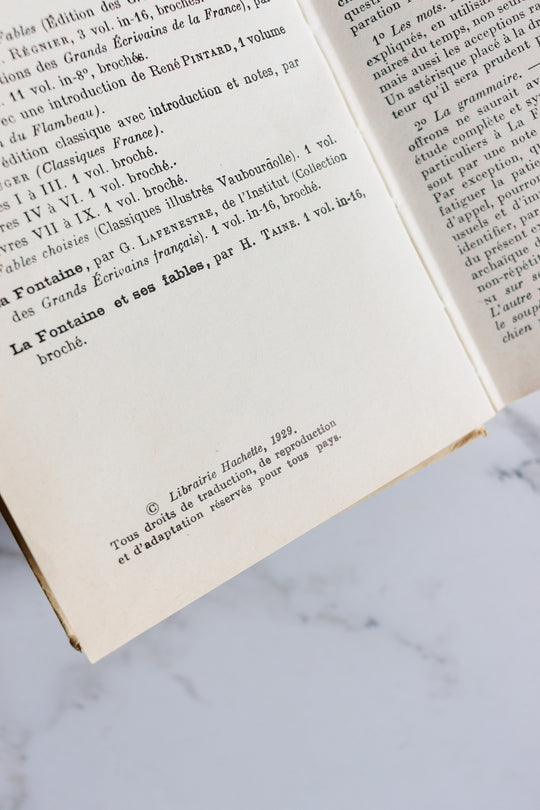1929 french school edition — fables by jean de la fontaine