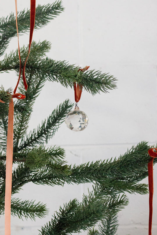 rare antique french hand cut crystal "disco ball" pendant