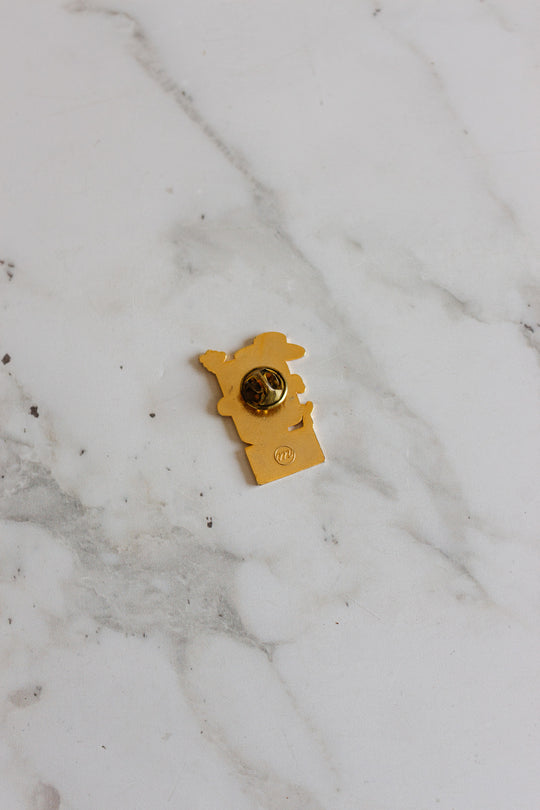 vintage french abstract face pin