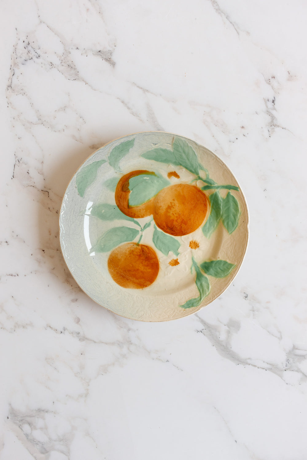 turn of the century french st. clement majolica fruit plate