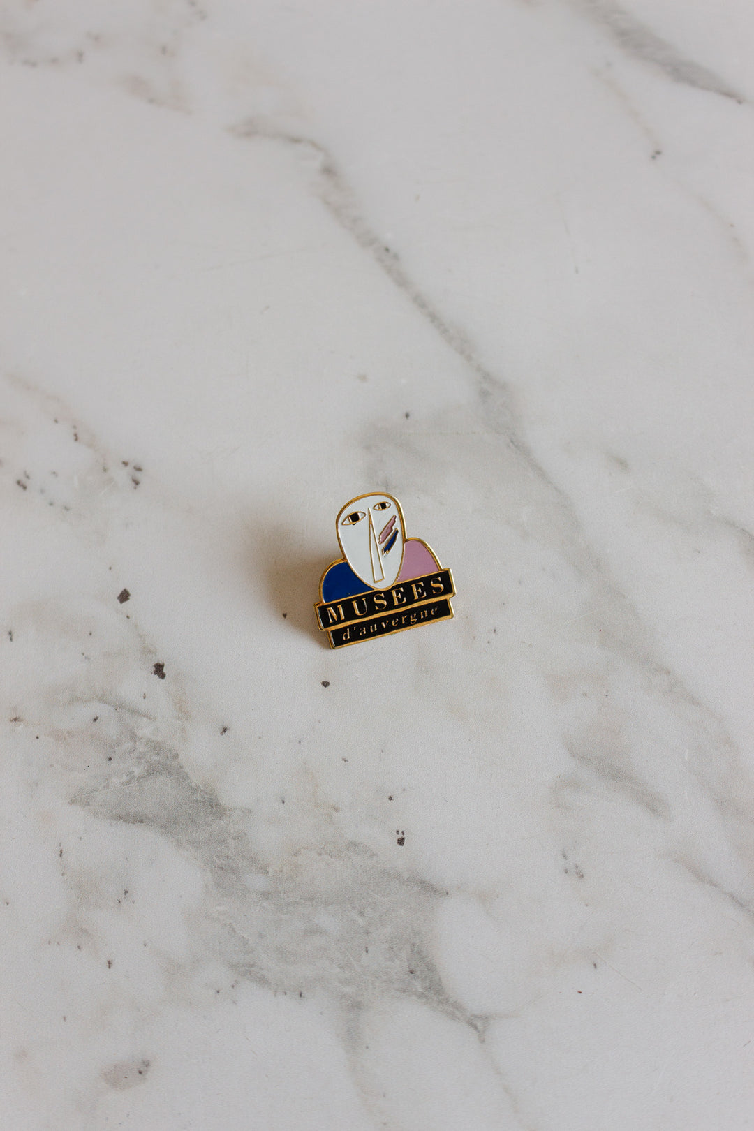 vintage french abstract face pin