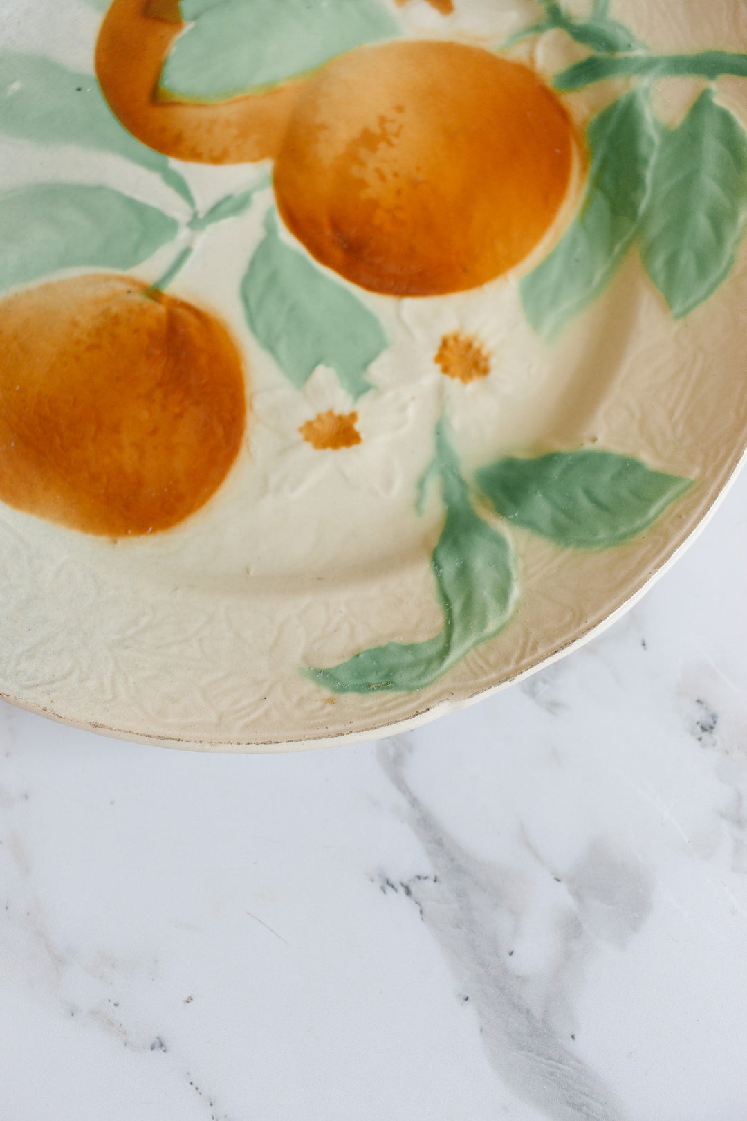 turn of the century french st. clement majolica fruit plate