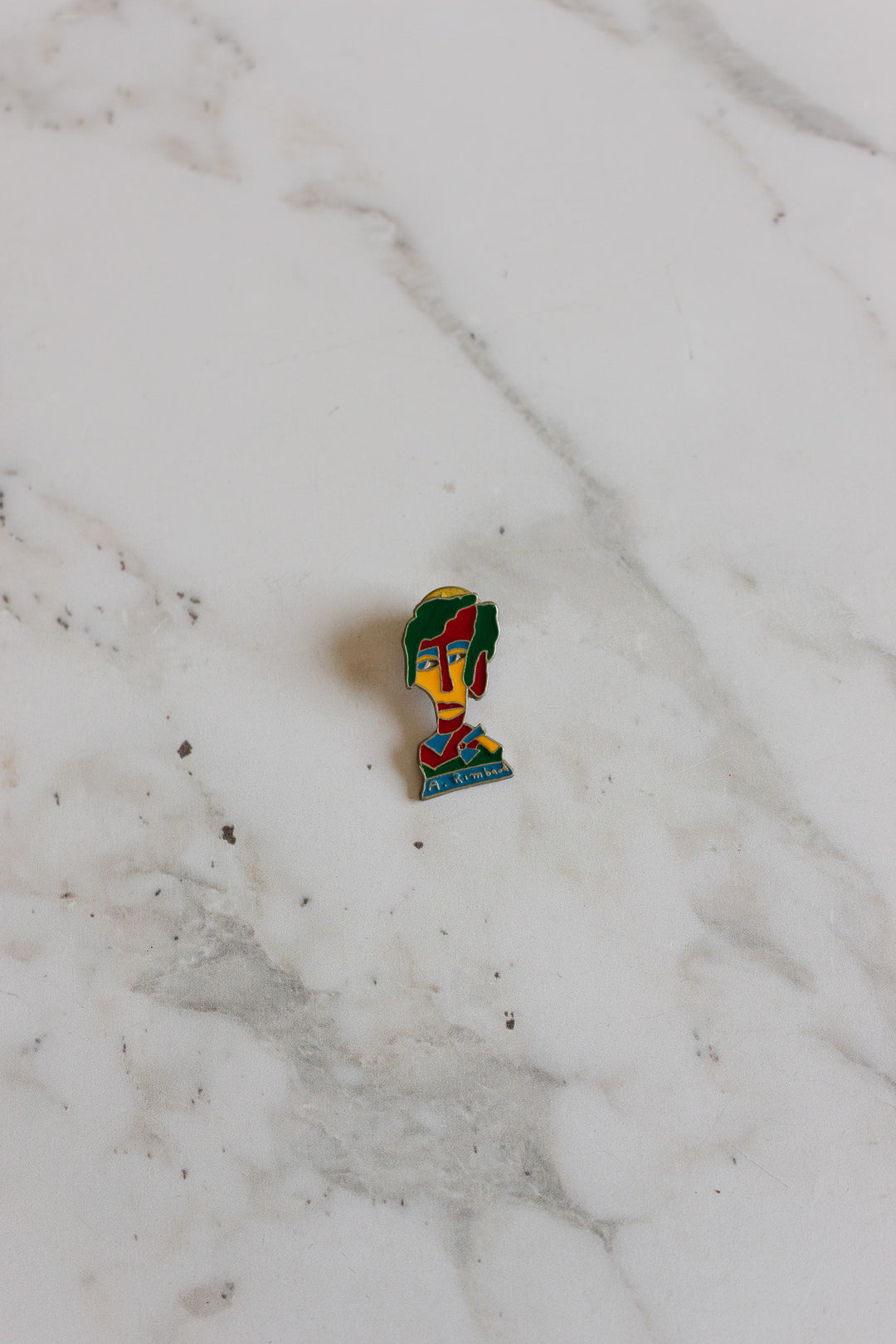 vintage french abstract face pin