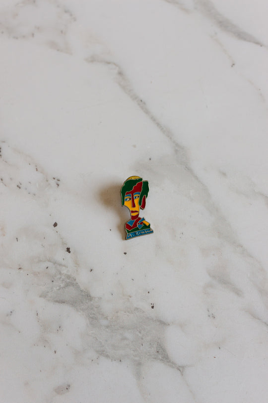 vintage french abstract face pin