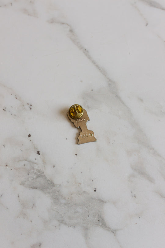 vintage french abstract face pin