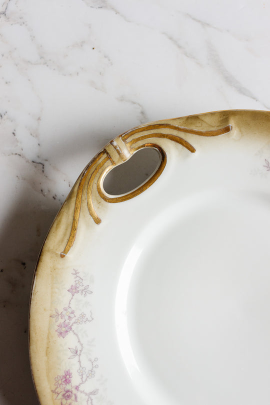 turn of the century "elite limoges" hand painted cake plate