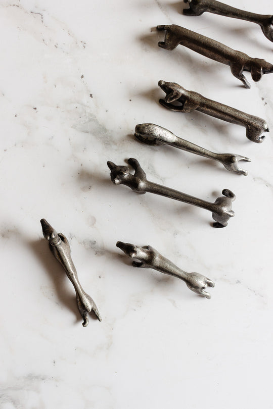 set of 8 antique french "zoomorphe" knife rests