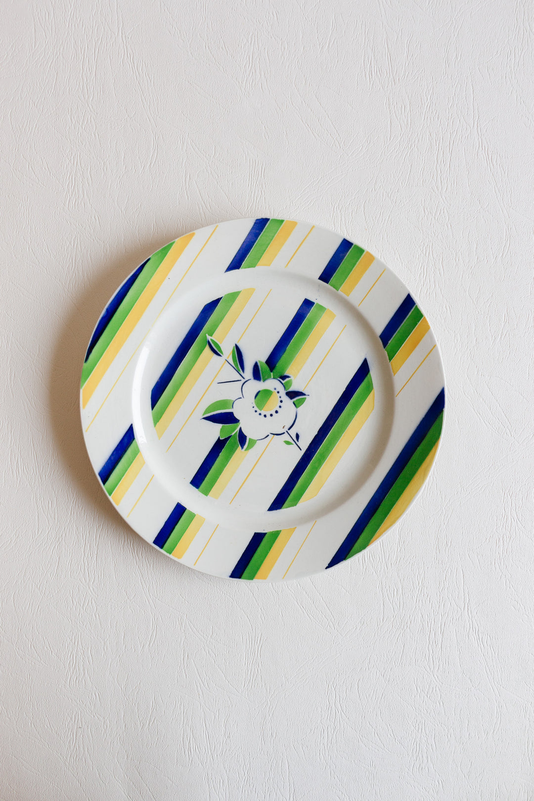 rare set of 5 art deco sarreguemines "astral" plates