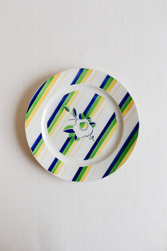 rare set of 5 art deco sarreguemines "astral" plates