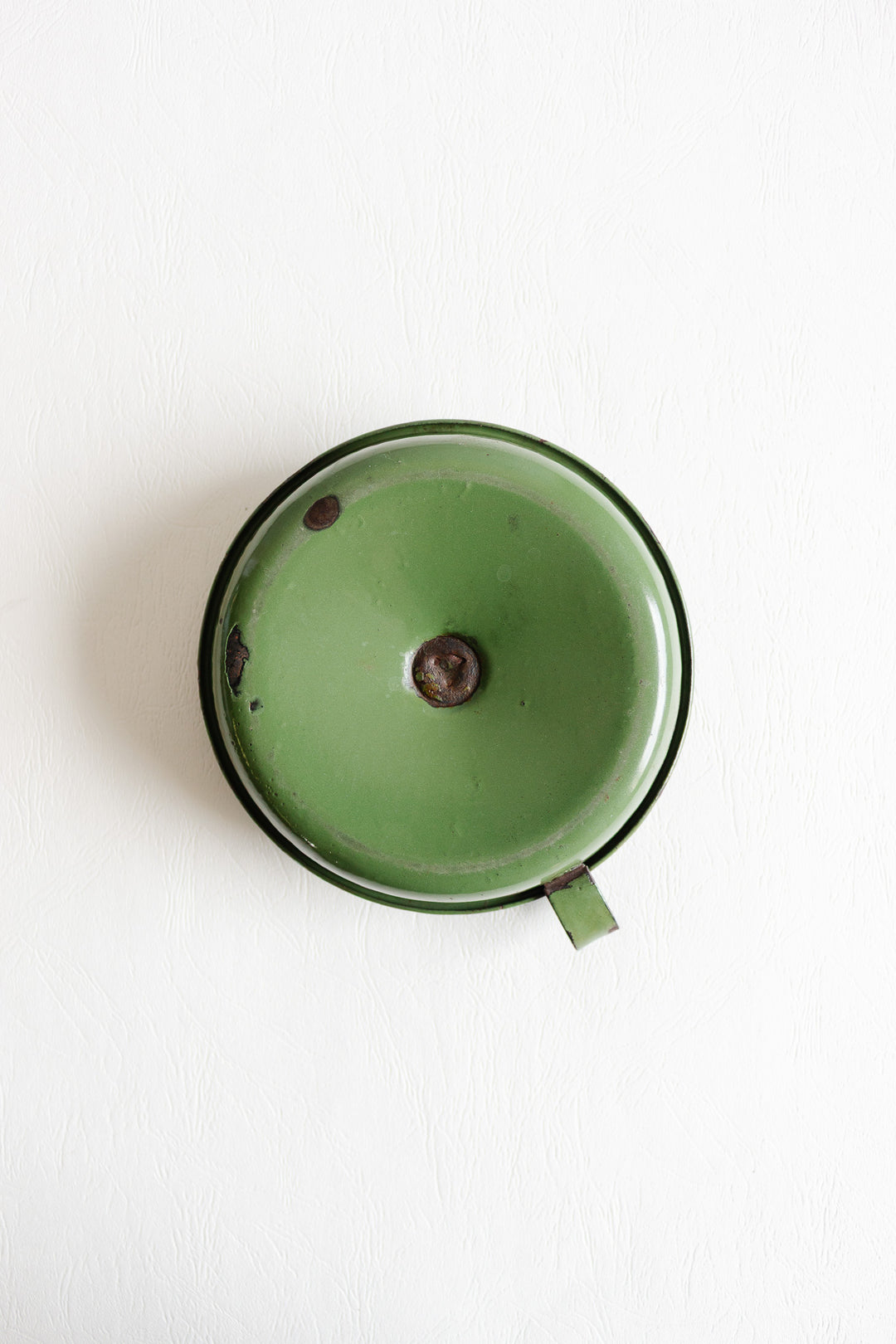 antique french green tin chamberstick