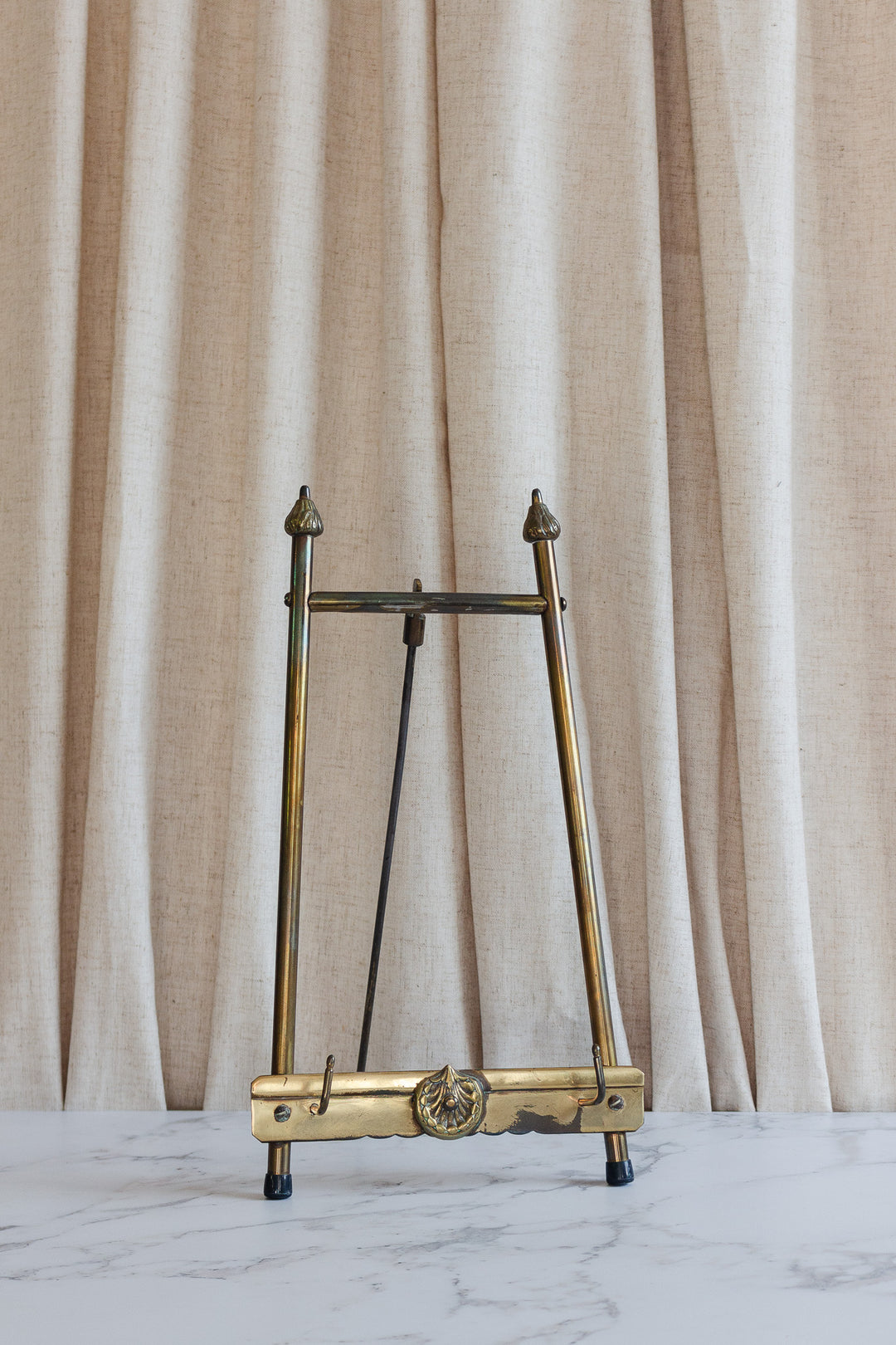 vintage french brass tabletop easel