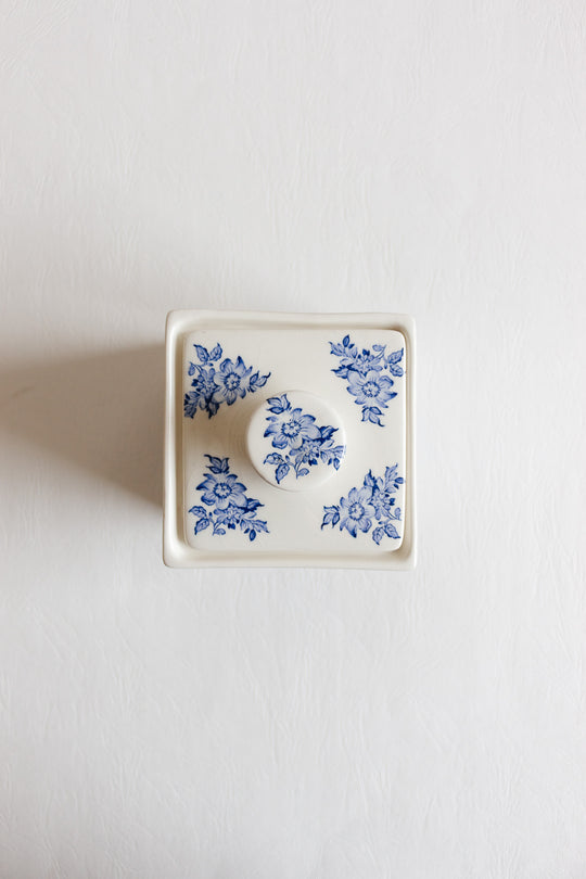 vintage english crown devon square cannister