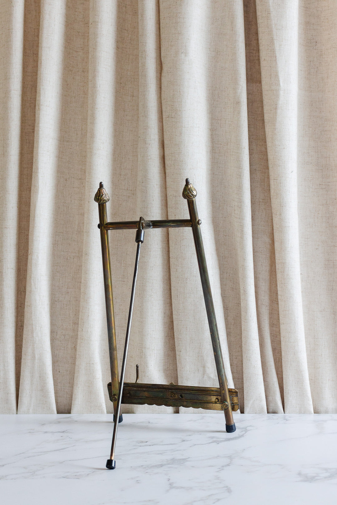vintage french brass tabletop easel