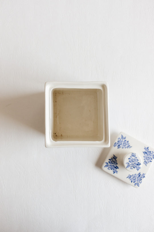 vintage english crown devon square cannister