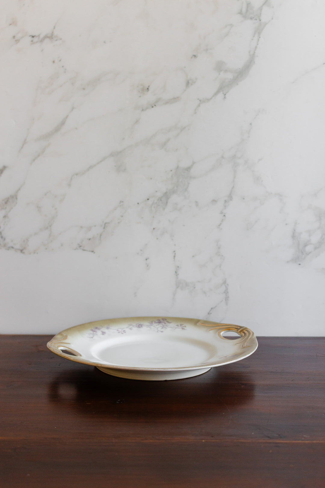 turn of the century "elite limoges" hand painted cake plate