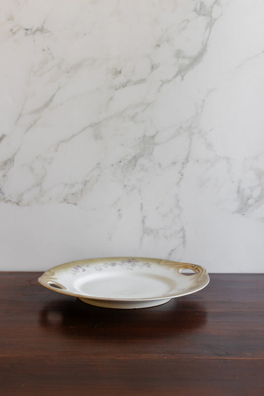 turn of the century "elite limoges" hand painted cake plate