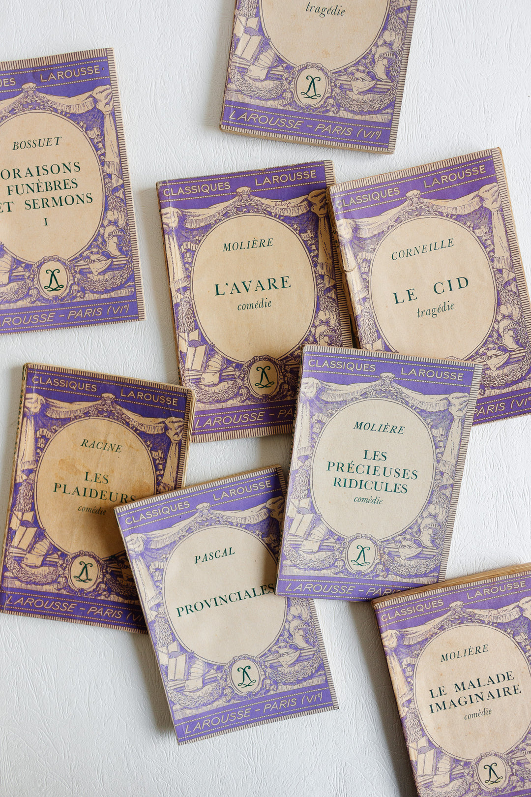 1940s French Larousse lavender paperback, set of 4