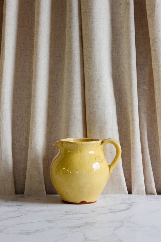 vintage french l'atelier du potier yellow pitcher