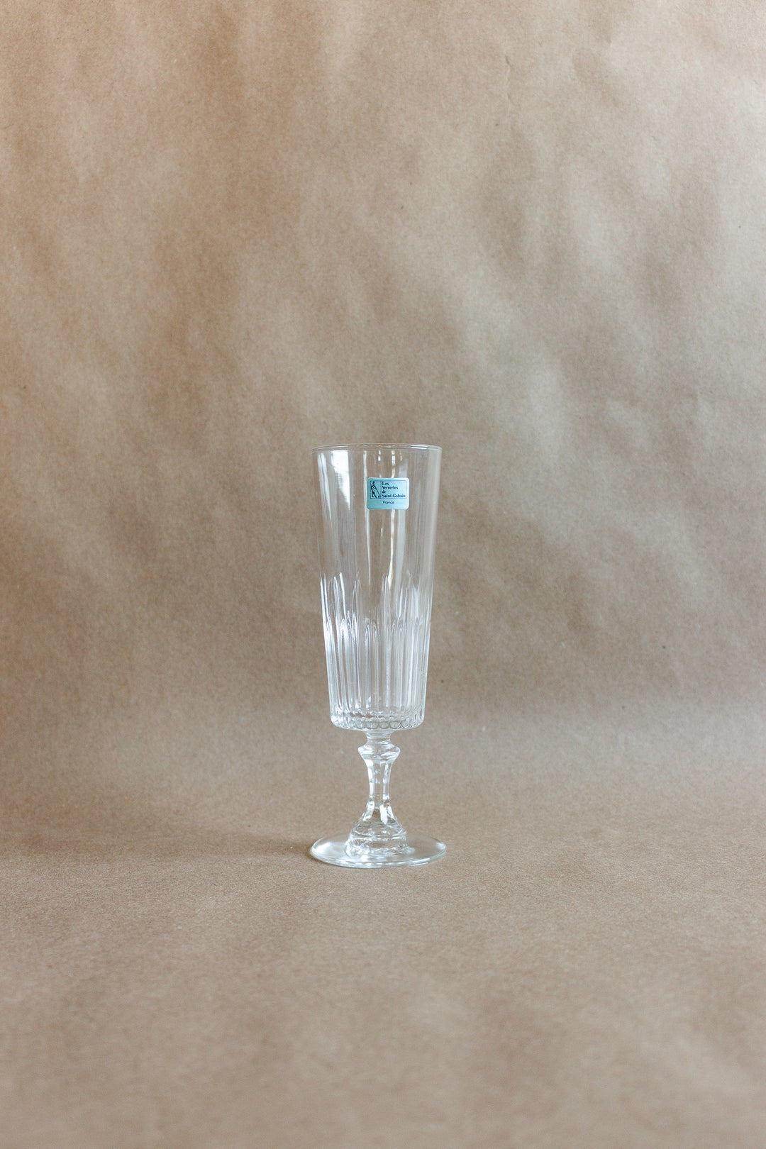 vintage French Saint-Gobain glass champagne flutes, set of 5