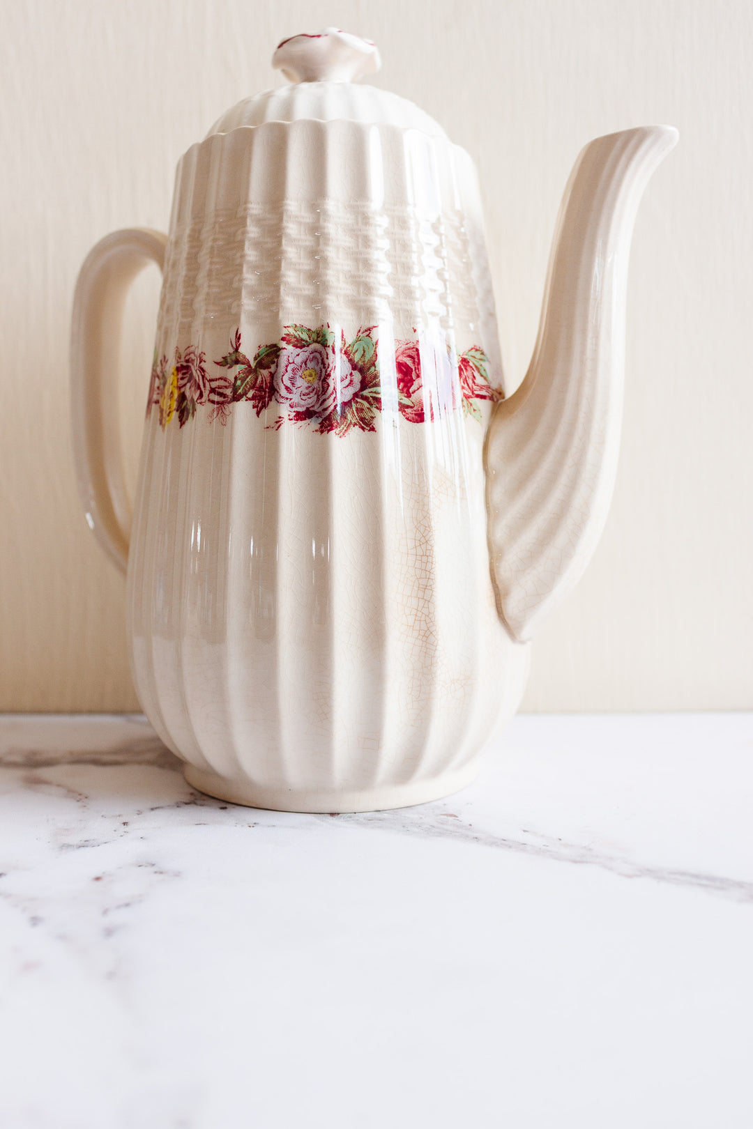 antique spode England "rose briar" floral coffee pot