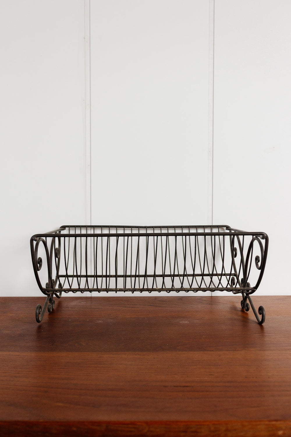 antique french metal scroll drying rack
