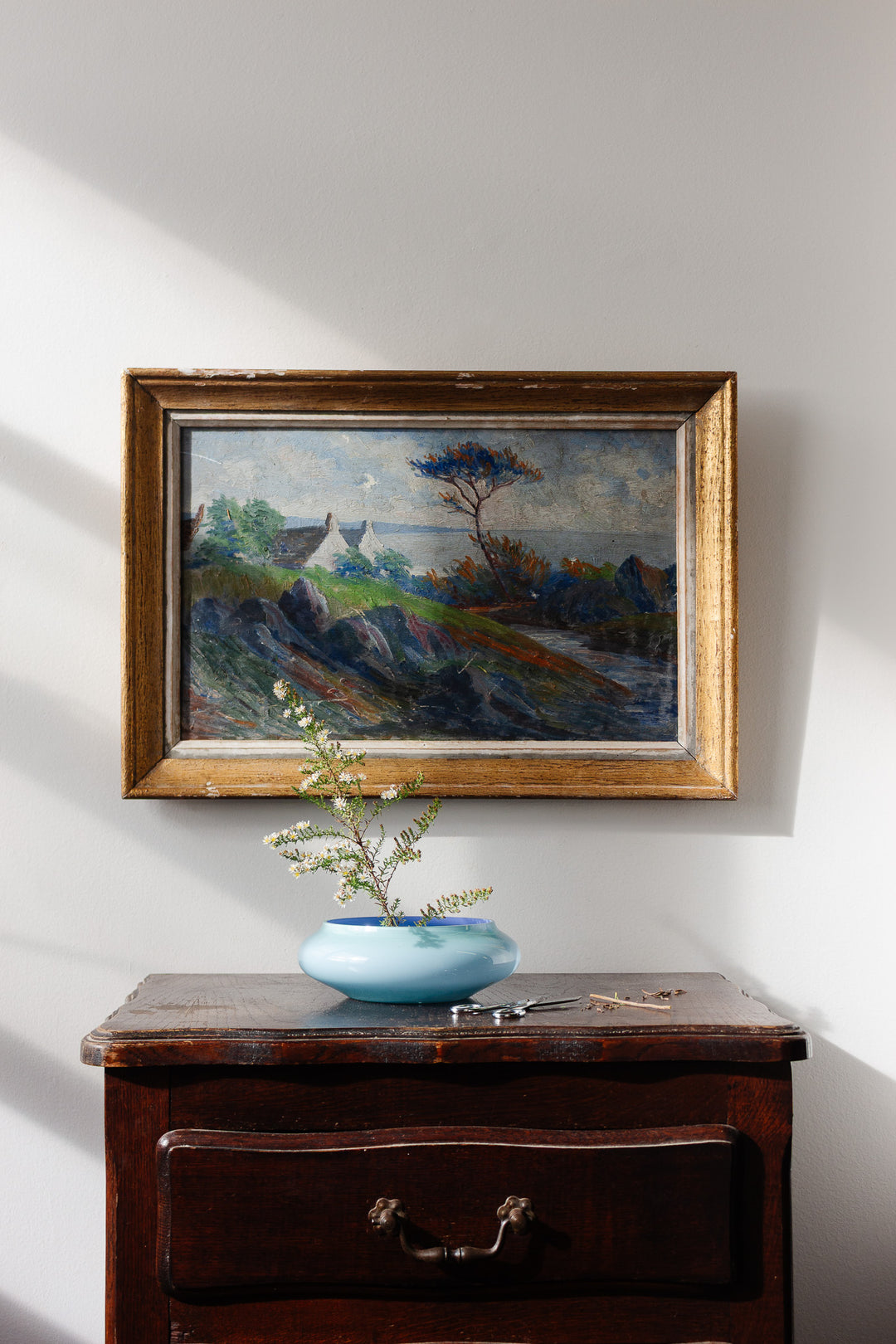 paysage aux nuances de bleu
