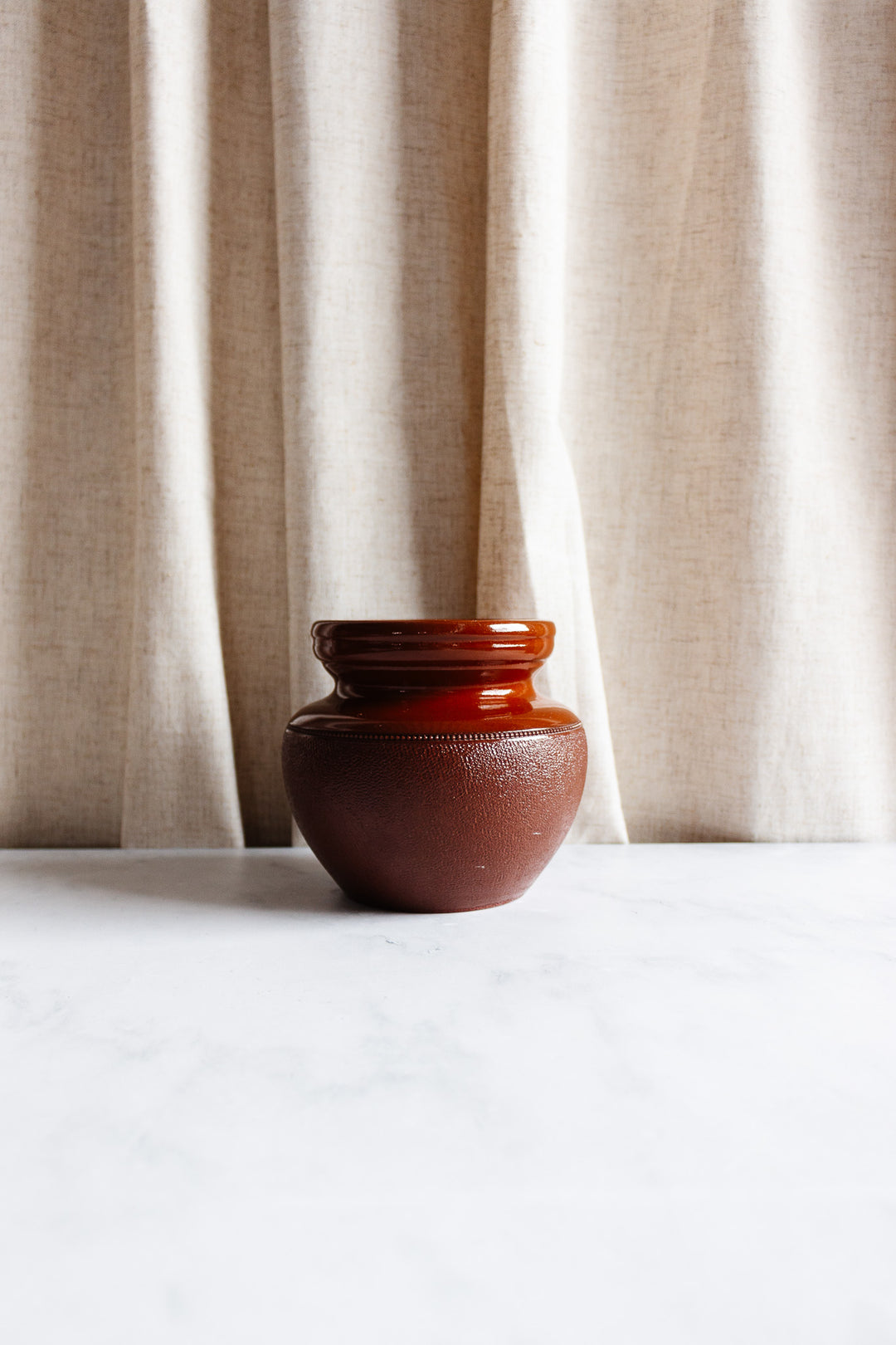 vintage English textured stoneware vase
