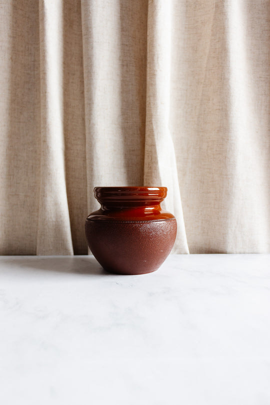 vintage English textured stoneware vase
