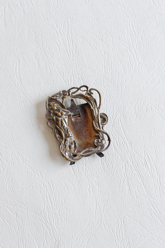 antique french cast metal art nouveau photo frame